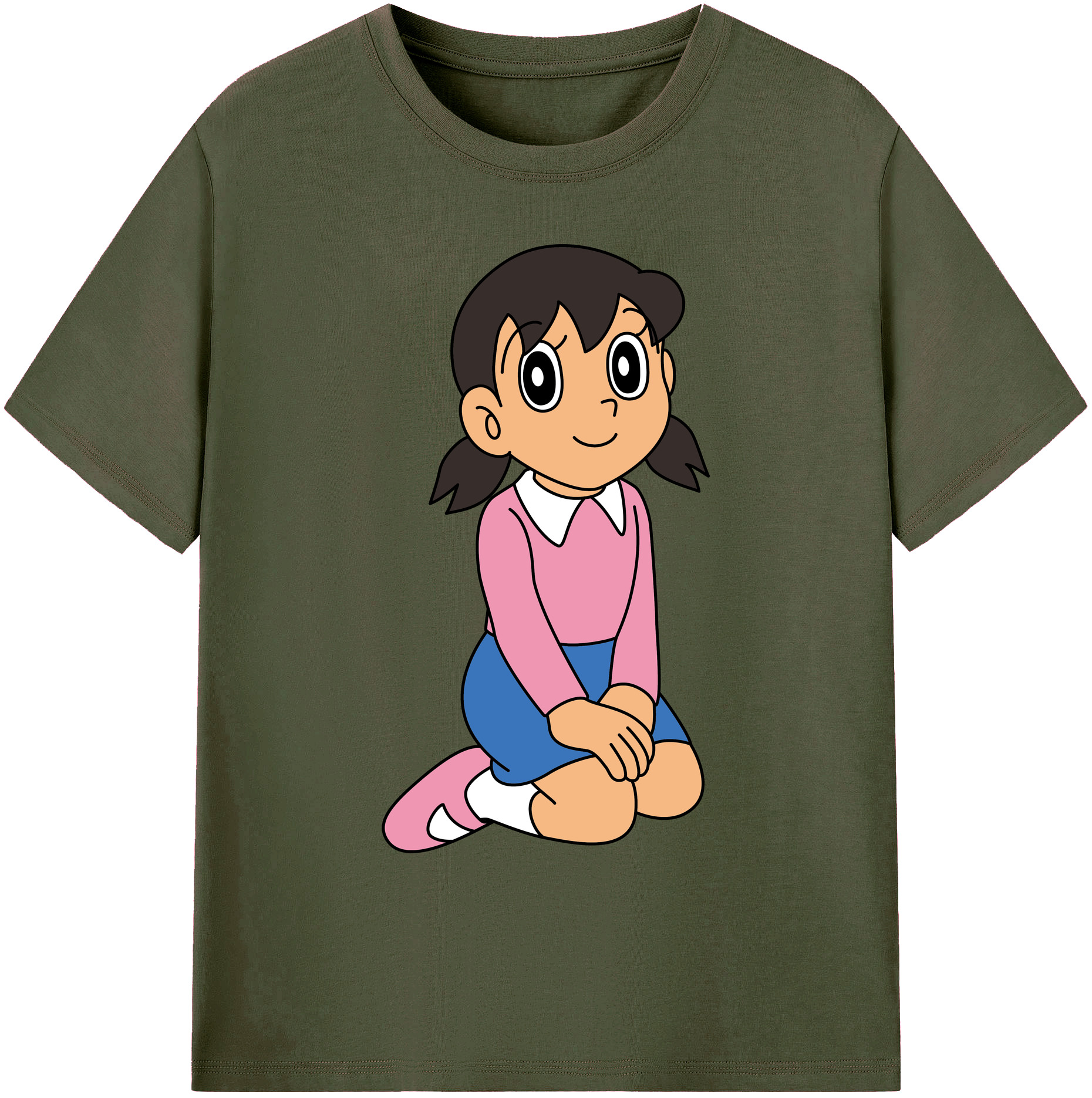 （画像用） ドラえもん みなもと しずか Doraemon Shizuka Minamoto 綿100％ メンズ半袖Tシャツ｜肌触りやわらか＆通気性